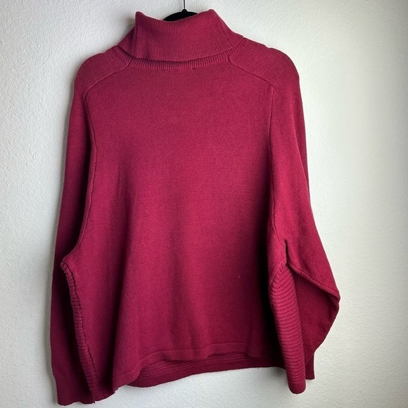 ELOQUII Turtleneck Pullover Ribbed Sweater Biking Red Women’s 14/16 Plus Size - Picture 3 of 9